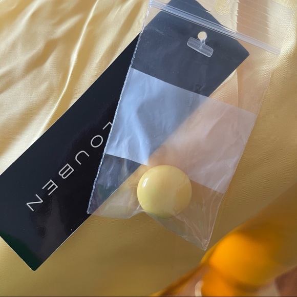 Louben 60s mod vintage style brocade damask yellow Peter Pan collar jacket dress - Picture 12 of 12